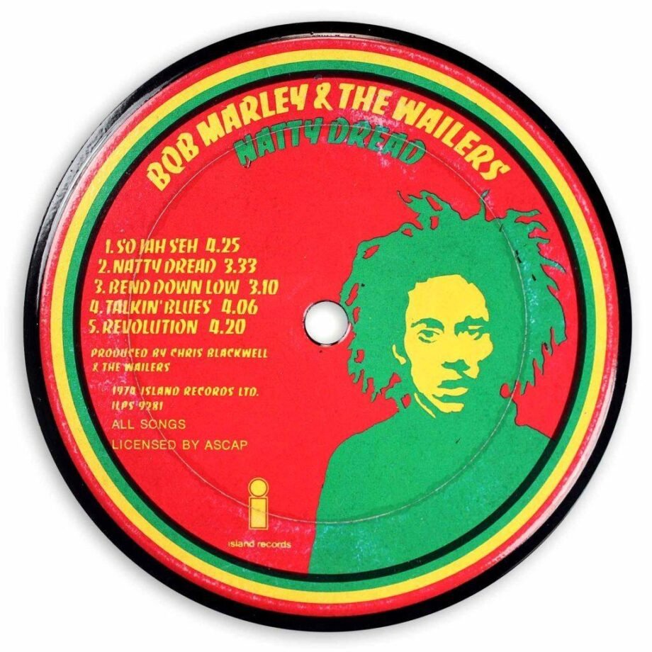 Vinyl Record Label Coaster | Bob Marley - Natty Dread