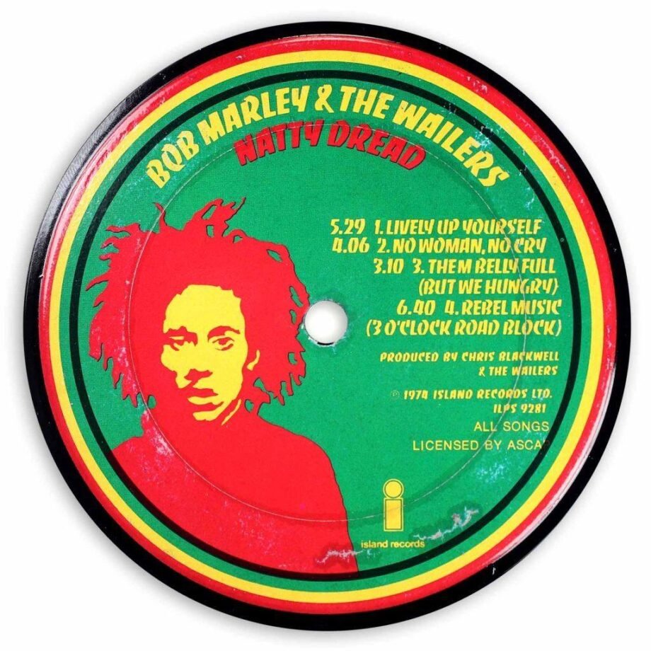 Vinyl Record Label Coaster | Bob Marley - Natty Dread