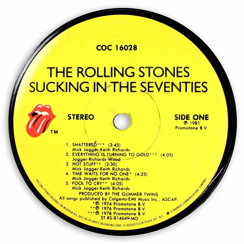 Vinyl Record Label Coaster The Rolling Stones Sucking In The