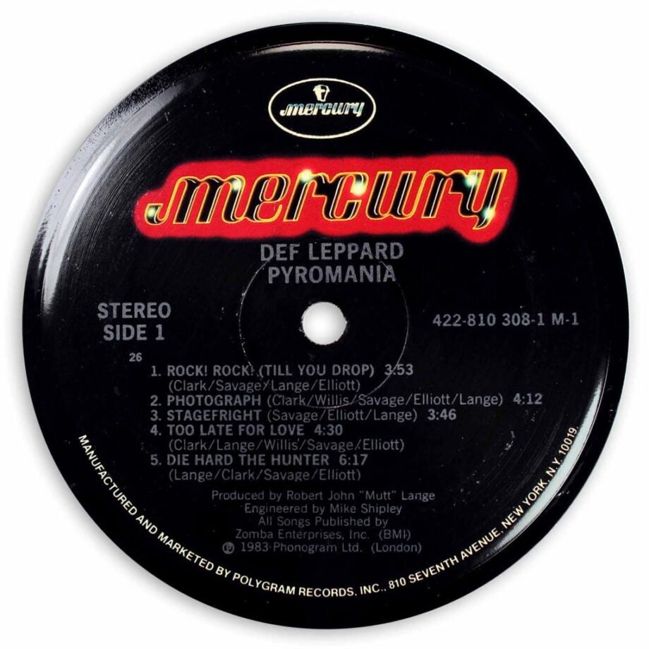 Vinyl Record Label Coaster | Def Leppard - Pyromania