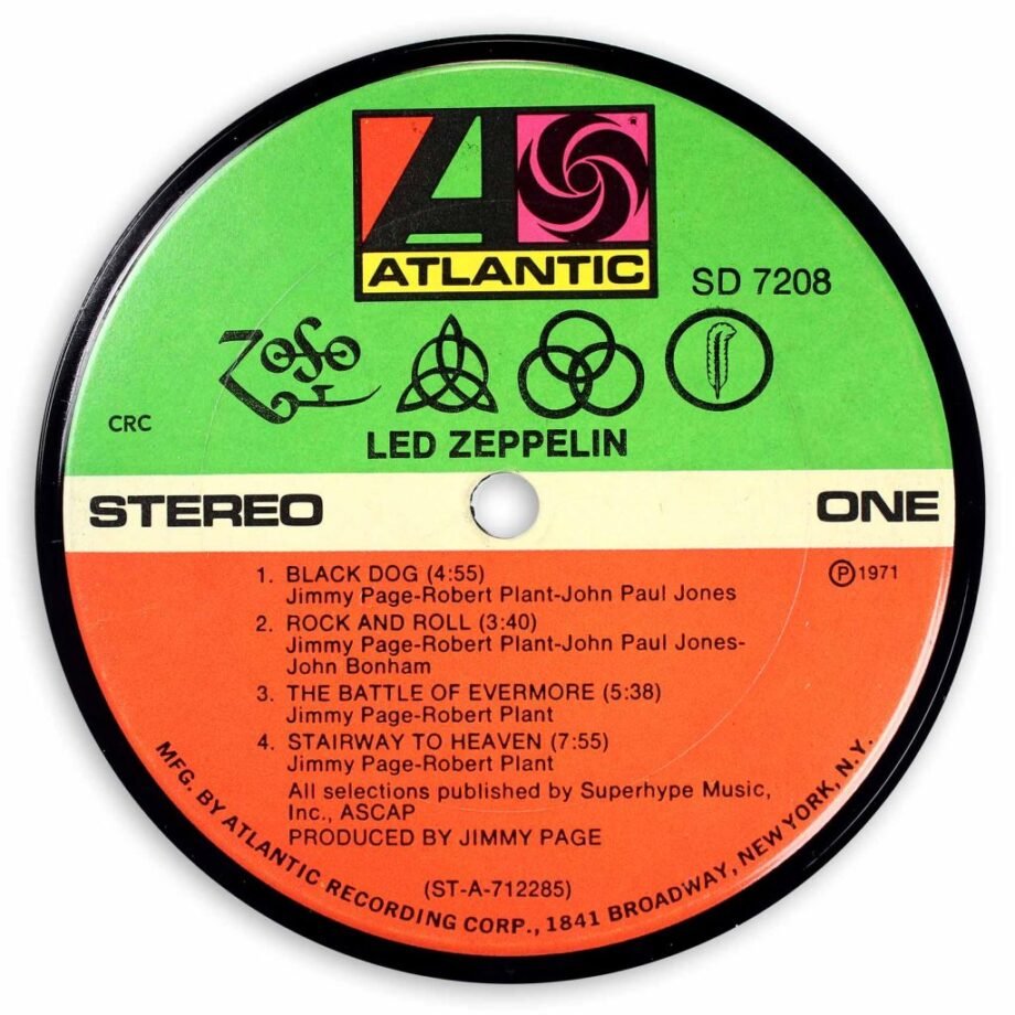 Vinyl Record Label Coaster | Led Zeppelin - Untitled