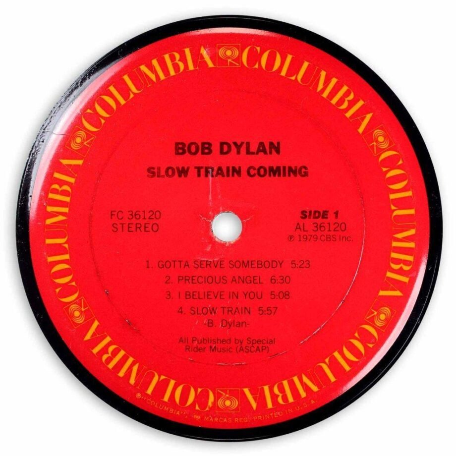 Vinyl Record Label Coaster | Bob Dylan - Slow Train Coming