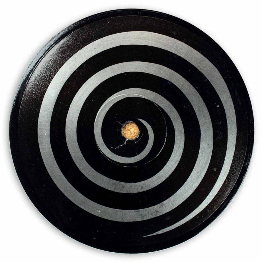 Vinyl Record Label Coaster | Silver Spiral