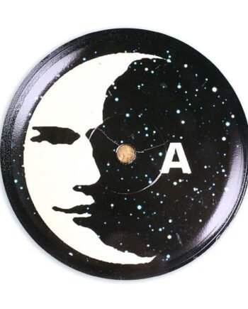 Vinyl Record Label Coaster | Moon A/B