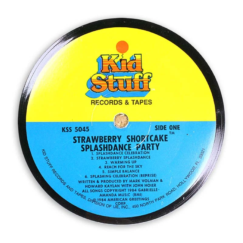 Vinyl Record Label Coaster | Strawberry Shortcake - Splashdance Party