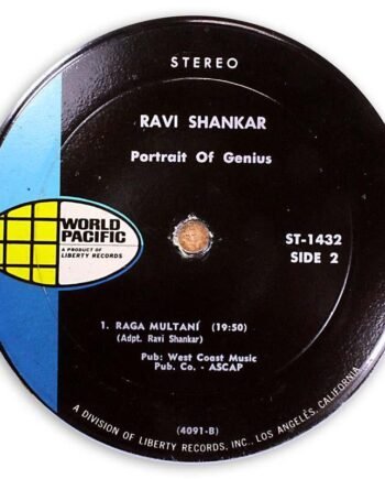 Vinyl Record Label Coaster | Ravi Shankar - Portrait of Genius