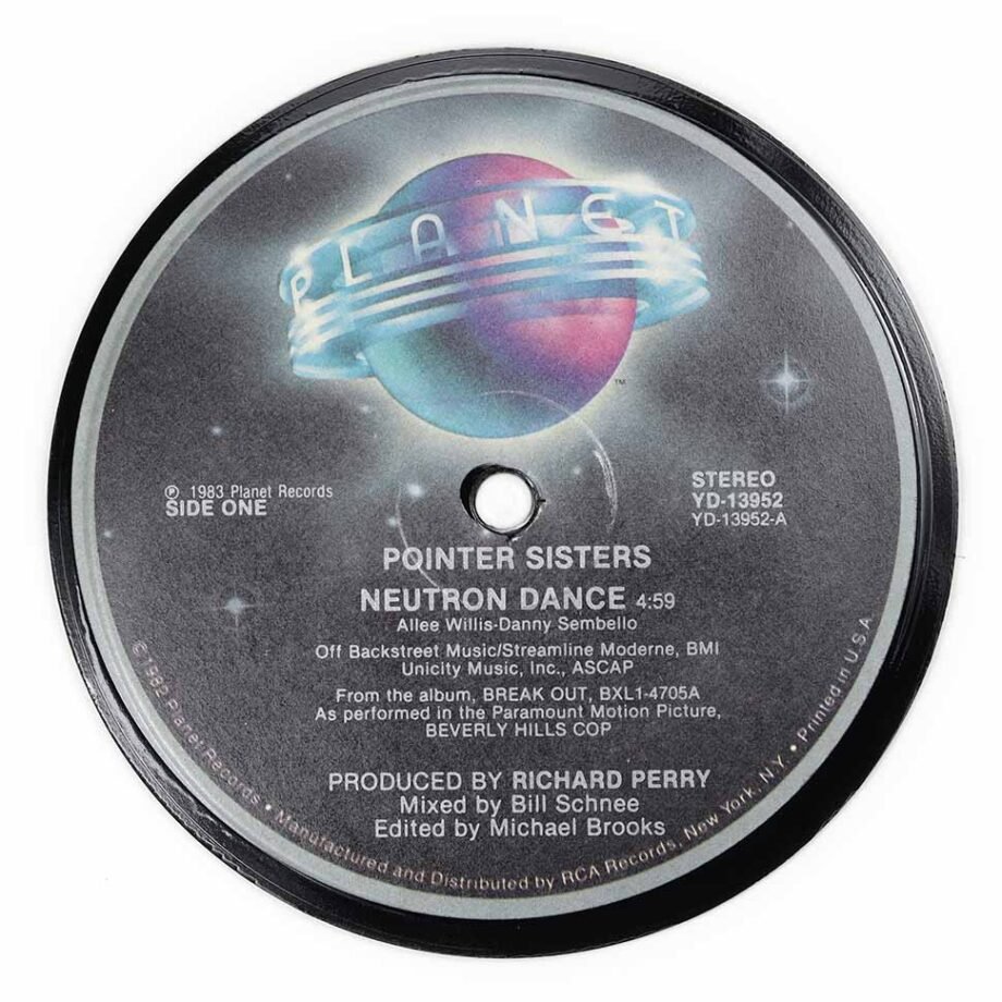 Vinyl Record Label Coaster | Pointer Sisters - Neutron Dance
