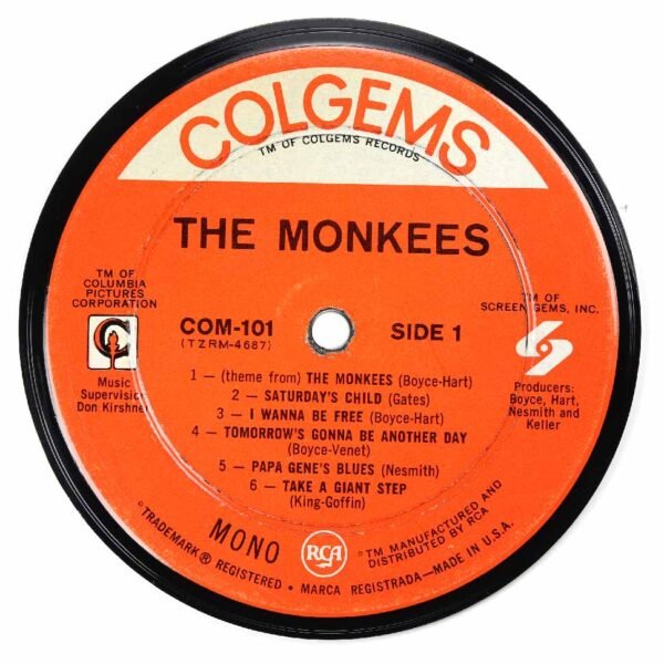 Vinyl Record Label Coaster The Monkeys The Monkeys