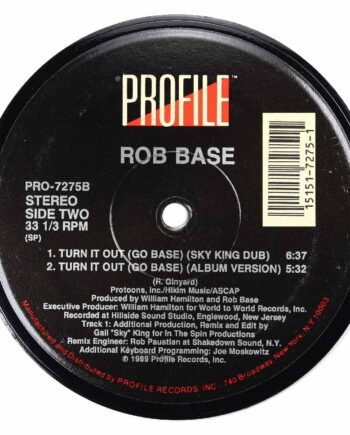 Vinyl Record Label Coaster | Rob Base - Turn It Out