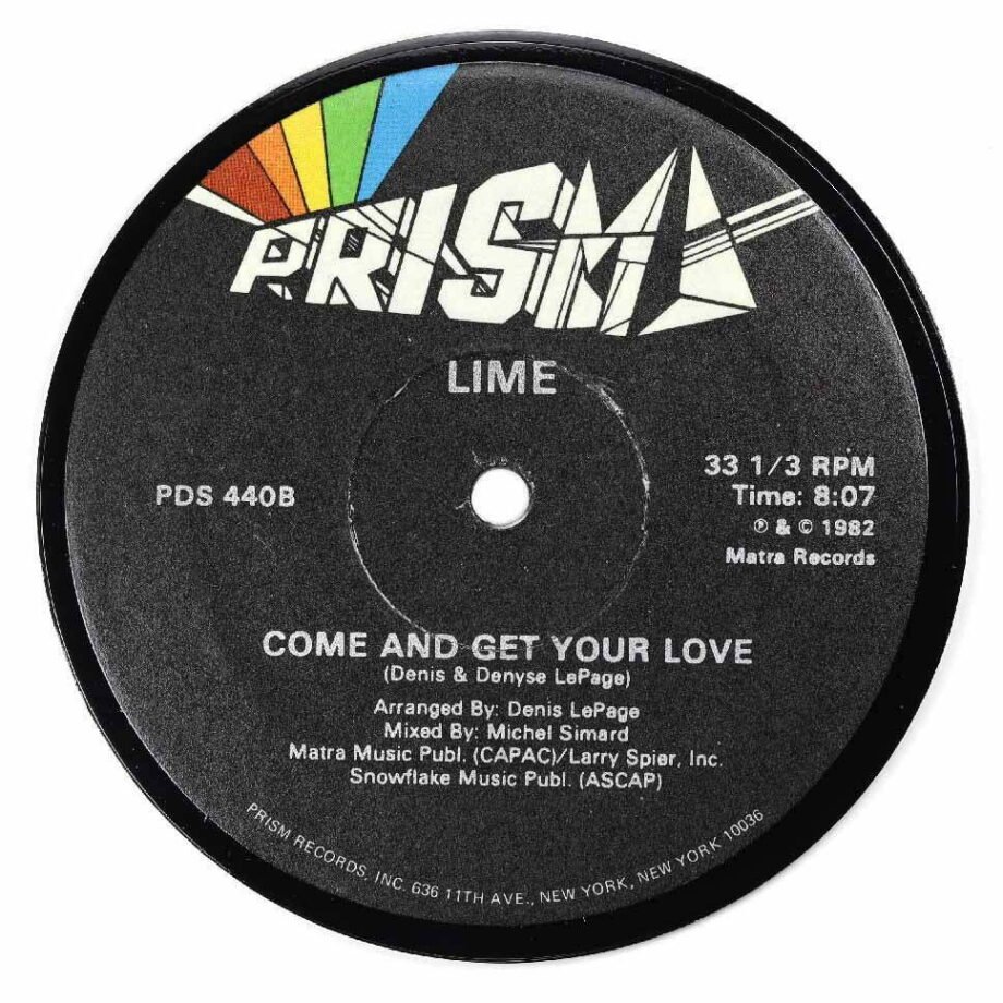 Vinyl Record Label Coaster | Lime - Come and Get Your Love