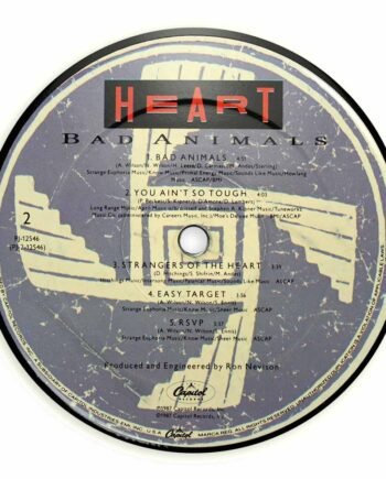 Vinyl Record Label Coaster | Heart - Bad Animals