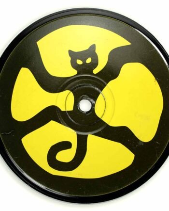 Vinyl Record Label Coaster | Black Cat