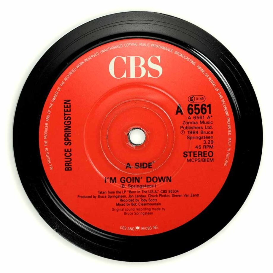 Vinyl Record Label Coaster | Bruce Springsteen - I'm Goin' Down