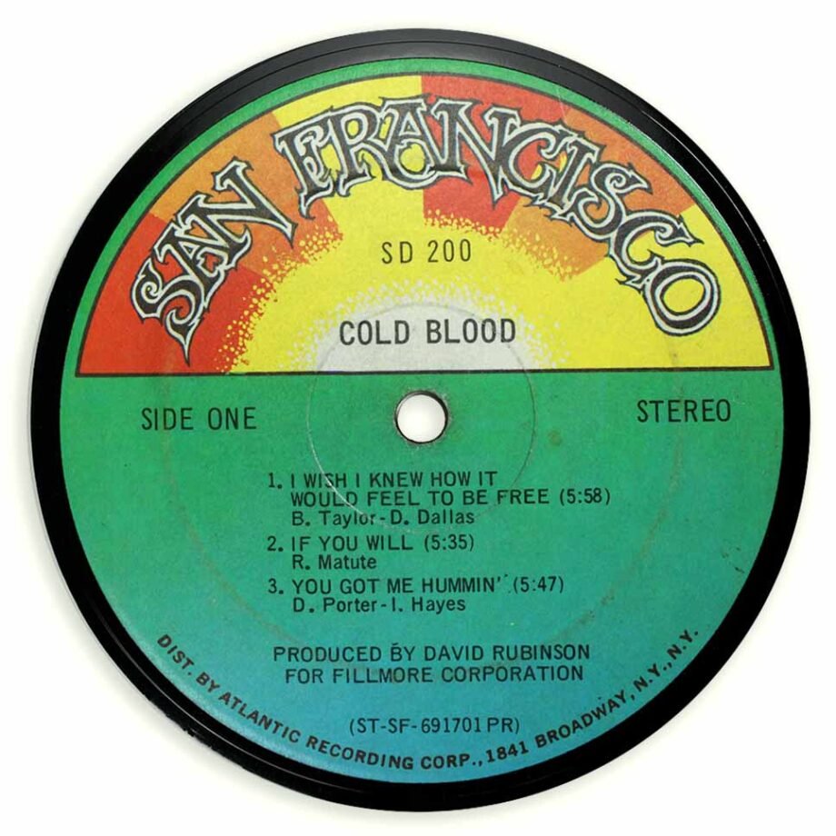 Vinyl Record Label Coaster | Cold Blood - San Francisco