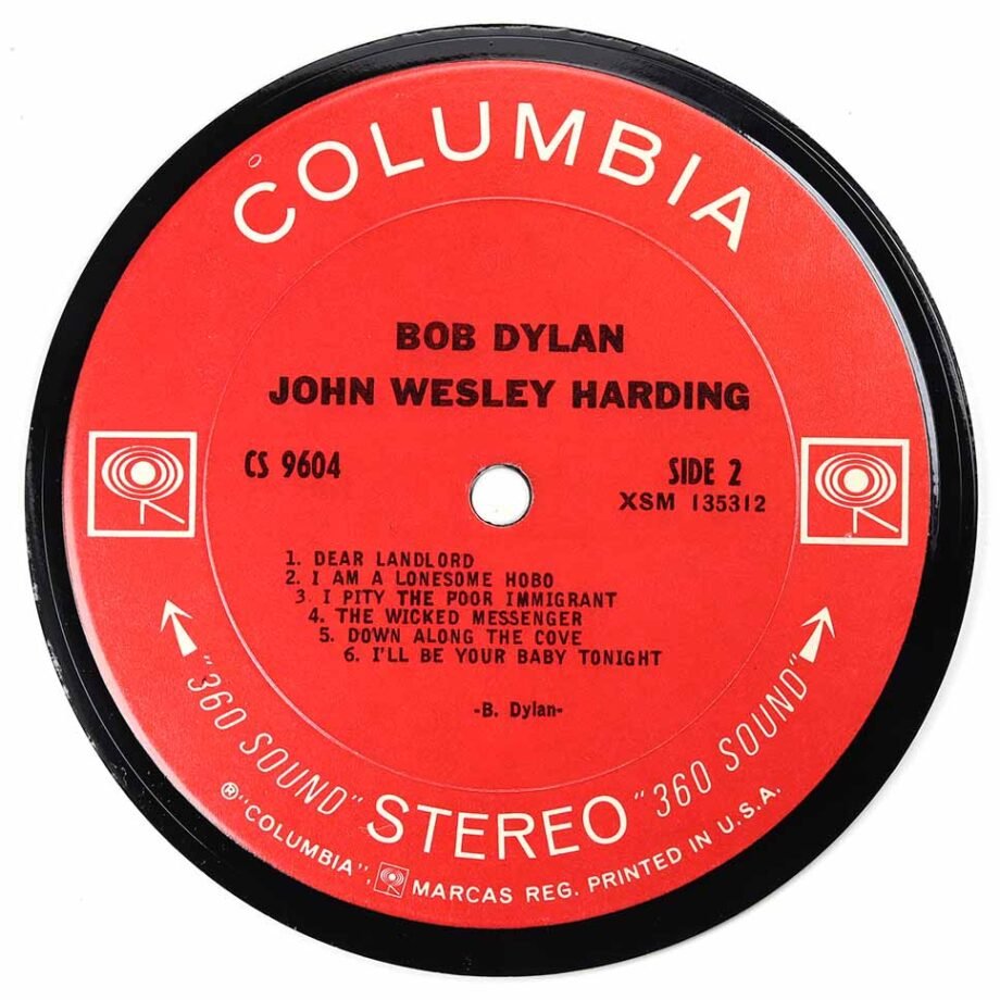 Vinyl Record Label Coaster | Bob Dylan - John Wesley Harding
