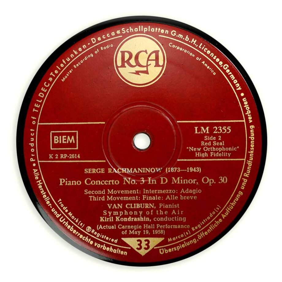 Vinyl Record Label Coaster | Rachmaninow - Concerto No. 3