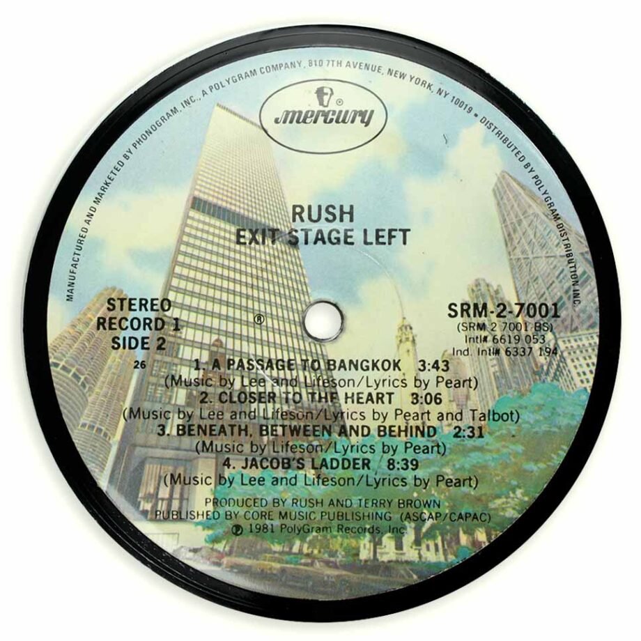 Vinyl Record Label Coaster | Rush - Exit Stage Left