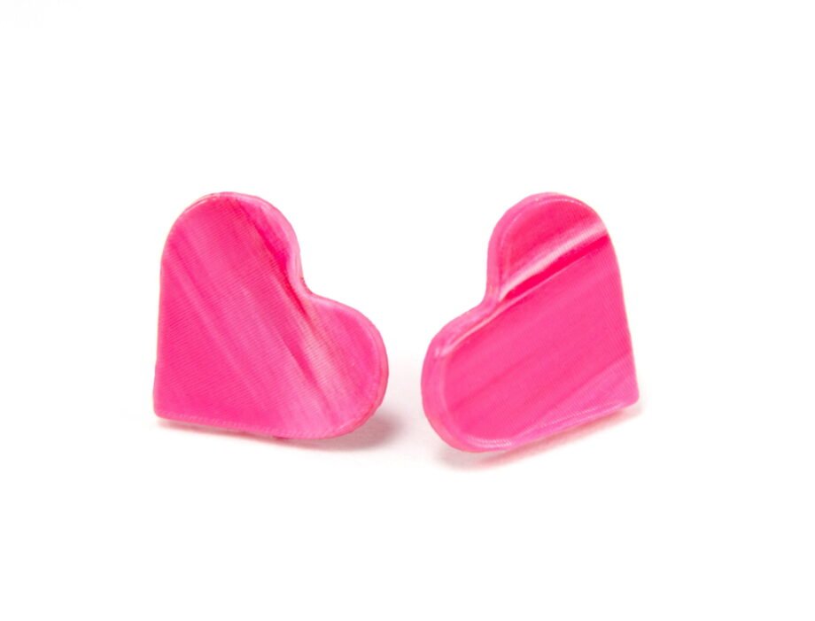 Vinyl Record Earrings | Heart Studs