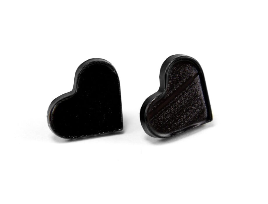 Vinyl Record Earrings | Heart Studs