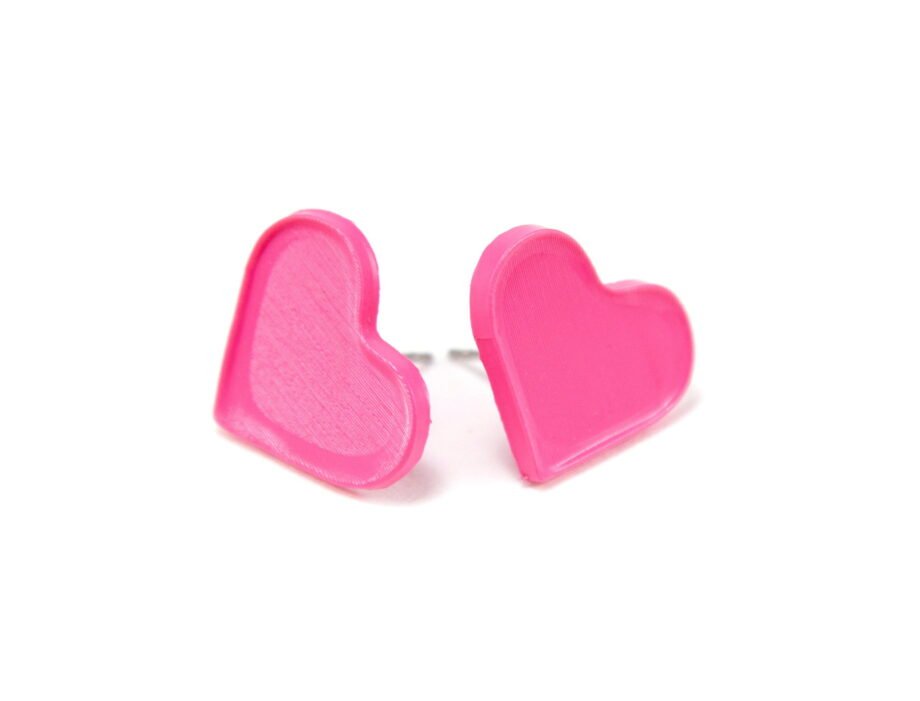 Vinyl Record Earrings | Heart Studs