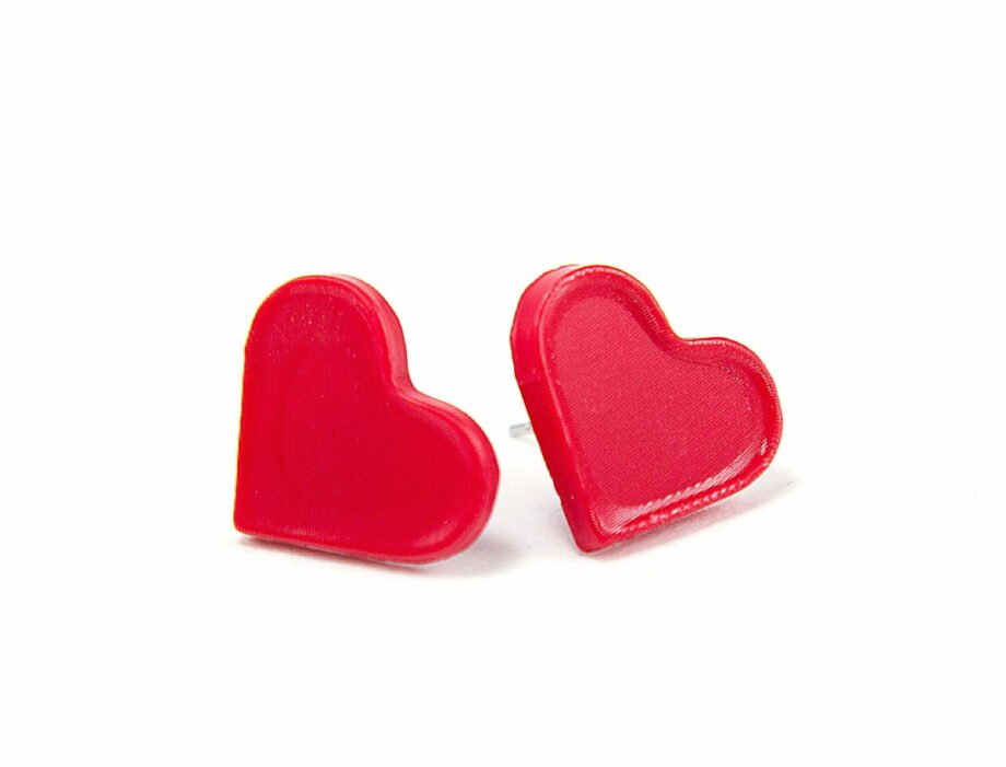 Vinyl Record Earrings | Heart Studs