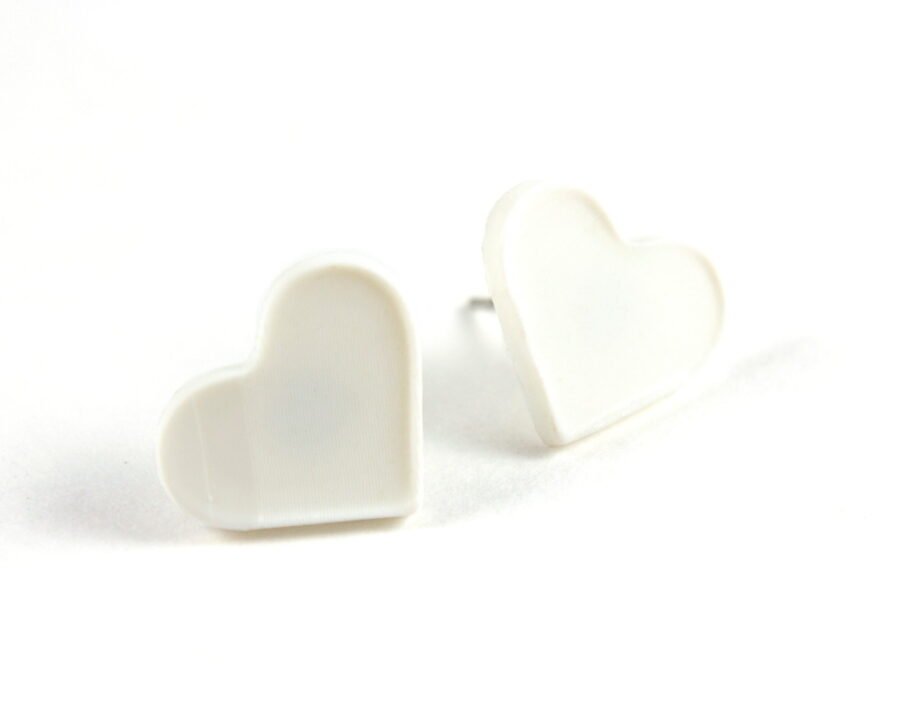 Vinyl Record Earrings | Heart Studs